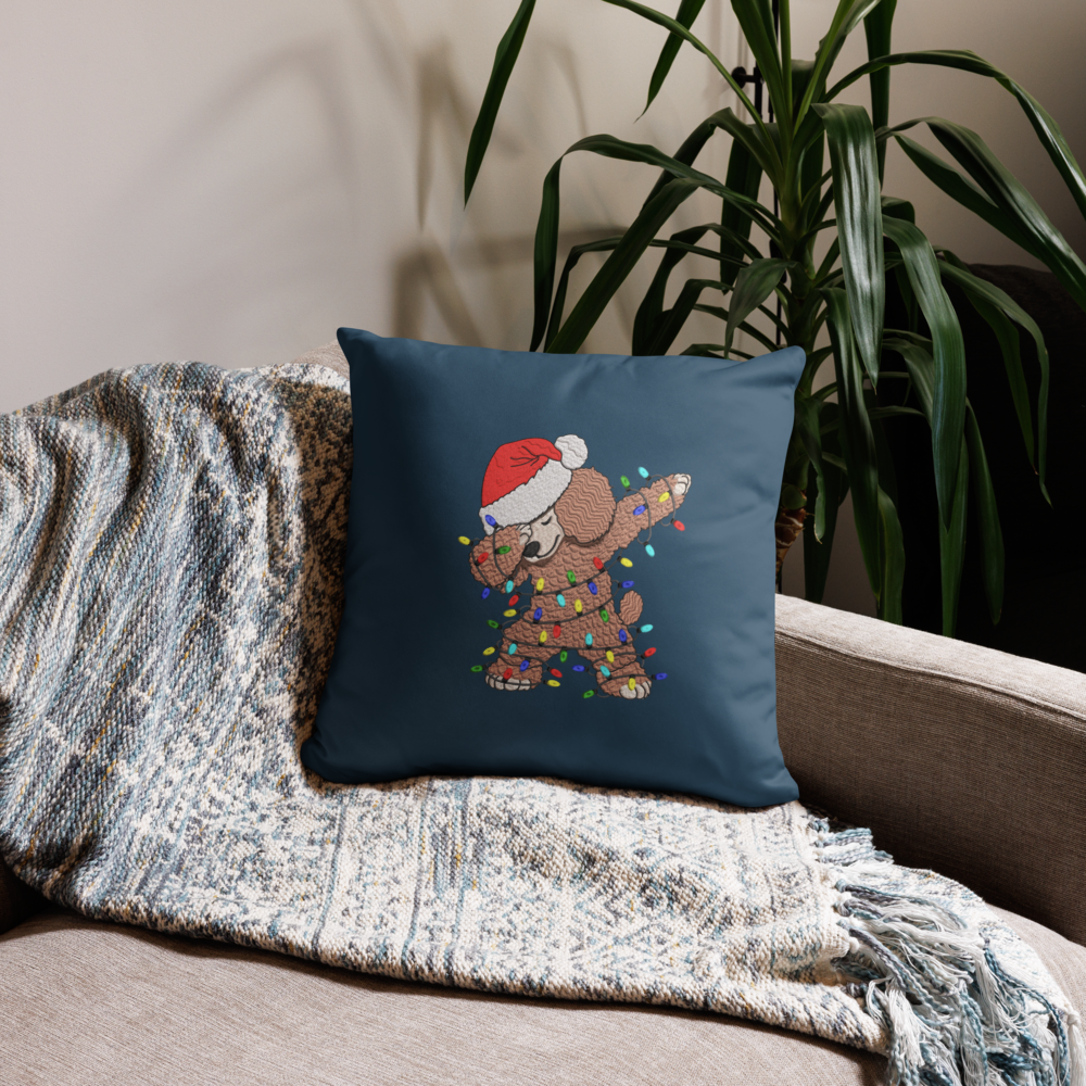 Christmas Poodle Pillow