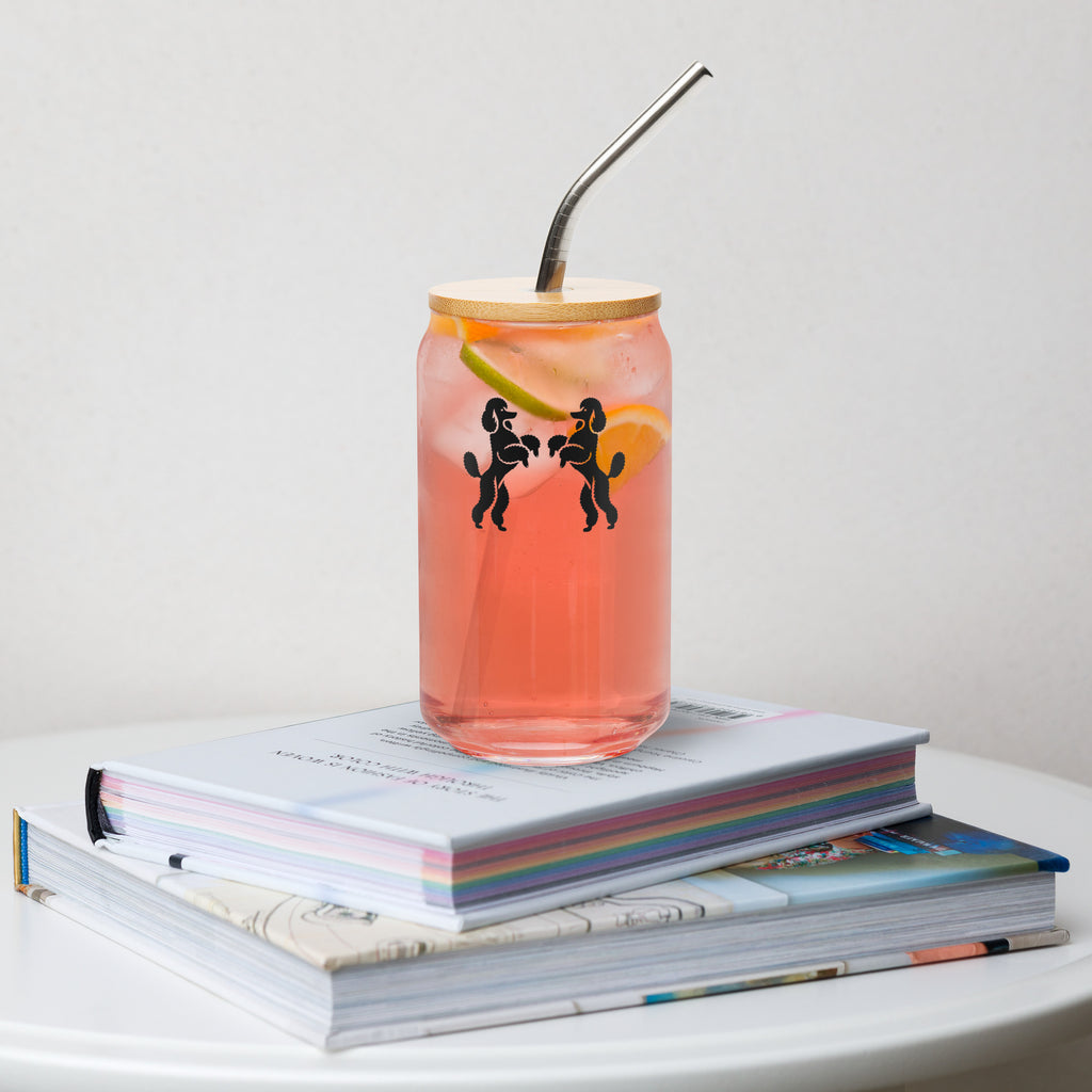 Poodle Dance Glass with Straw