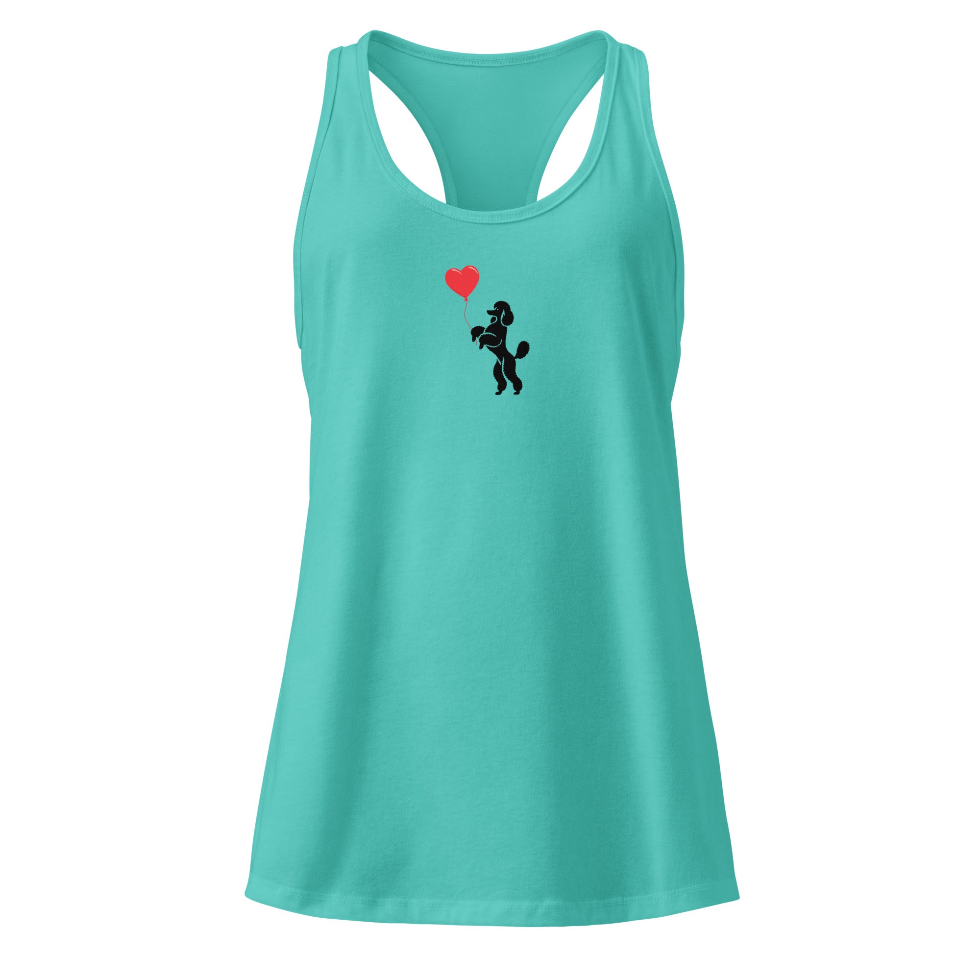Poodle Tank Top with Heart Balloon