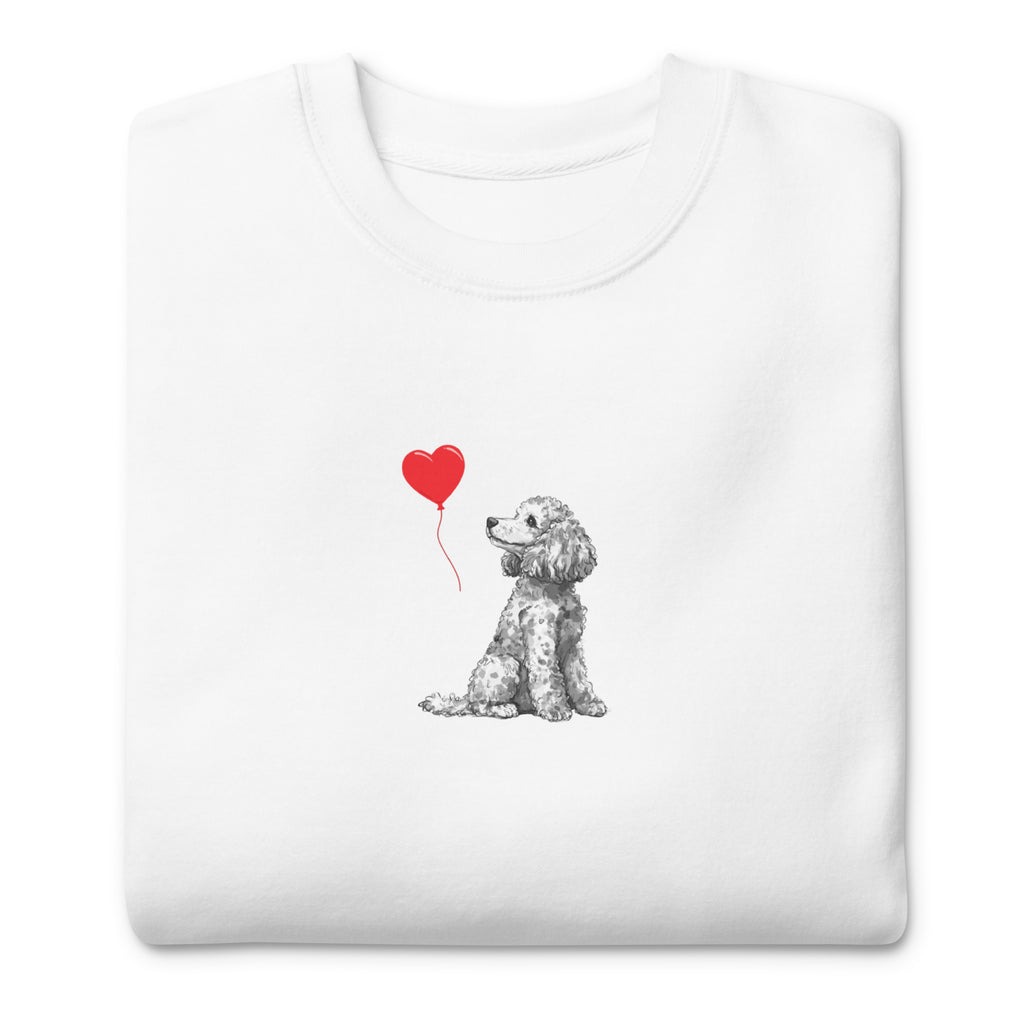 Poodle with Heart Balloon Sweatshirt
