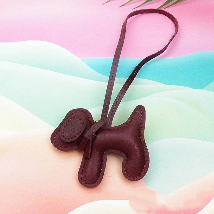 Poodle Puppy Leather Charm Pendant