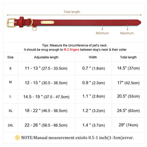 Custom Dog Collars Sizes