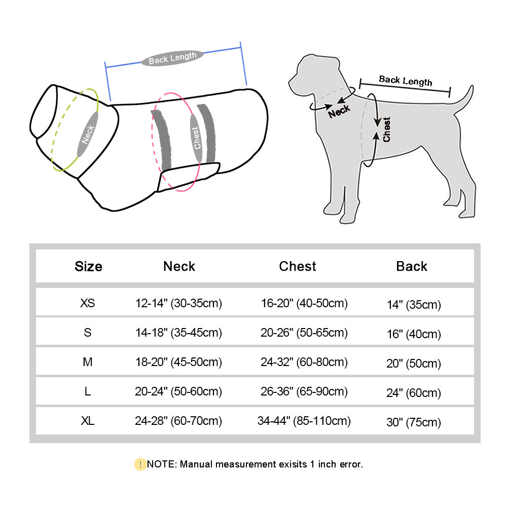 Dog water robe dimensions