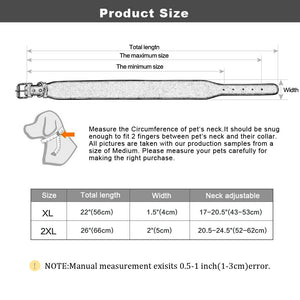 Leather dog dimensions