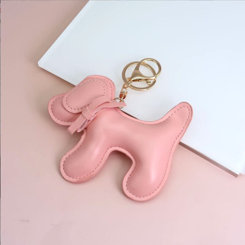 Poodle Puppy Leather Keychain Pendant - Poodles World