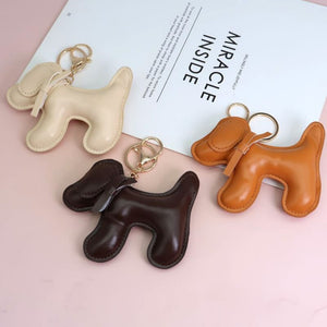 Poodle Puppy Leather Keychain Pendant - Poodles World