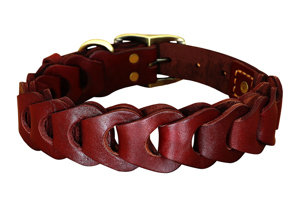 Poodle Braided Leather Collar