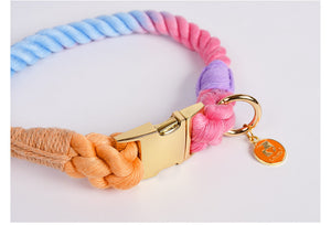 Rainbow Handmade Braided Poodle Collar