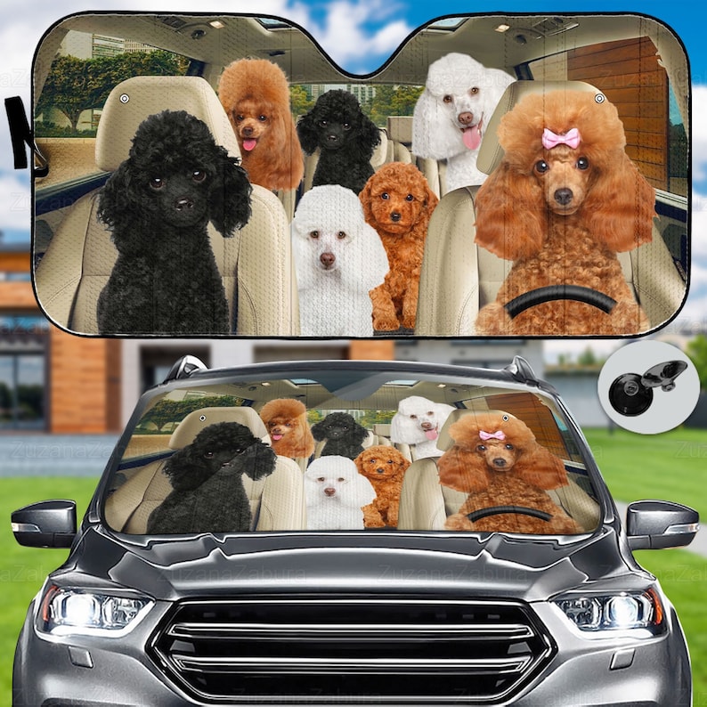 Poodle Car Windshield Sun Shade - Poodles World