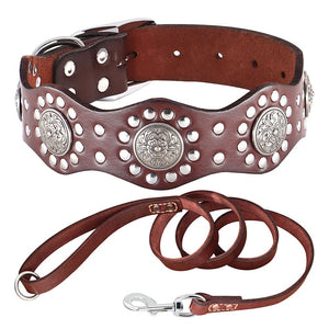 Poodle Leather Stud Collar Set - Poodles World