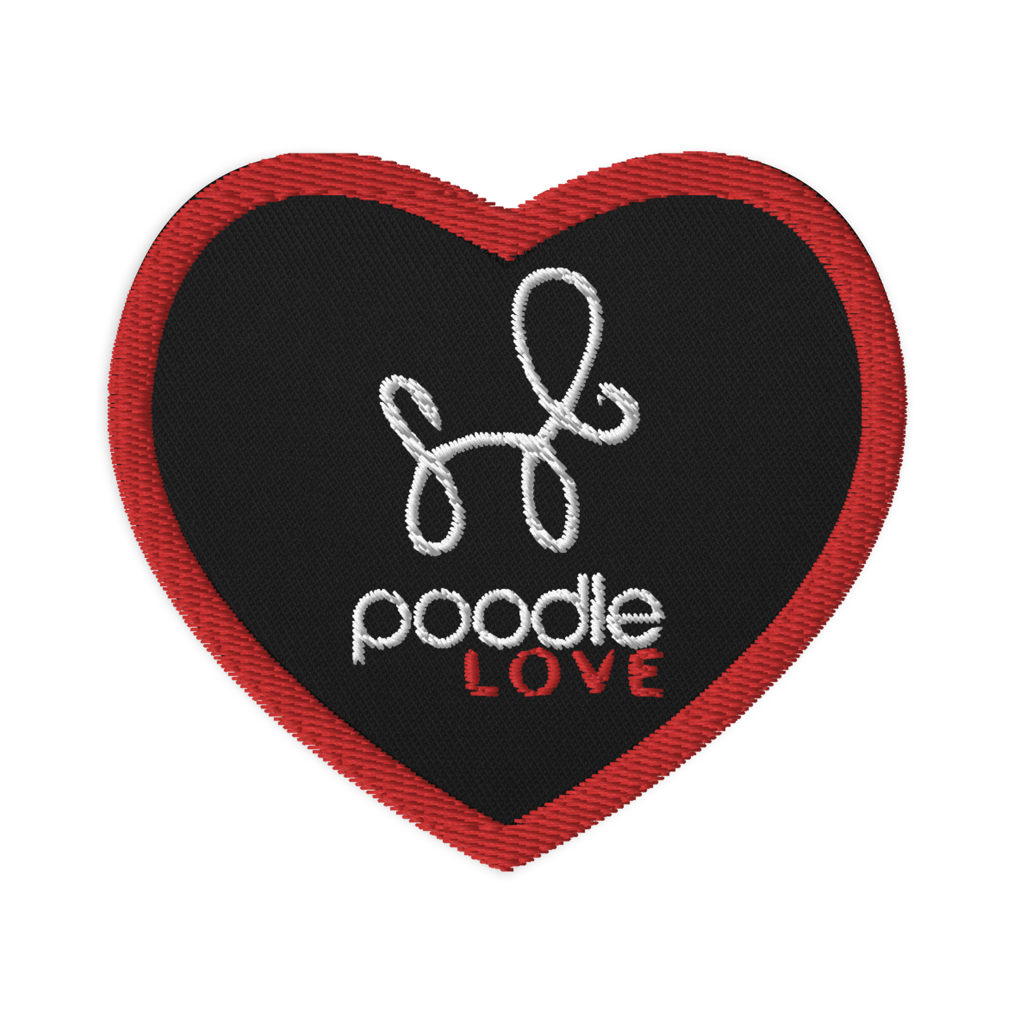 Poodle Love Embroidered Patch - Poodles World