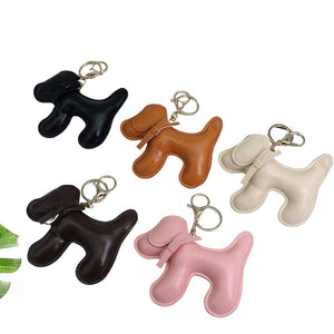 Poodle Puppy Leather Keychain Pendant - Poodles World