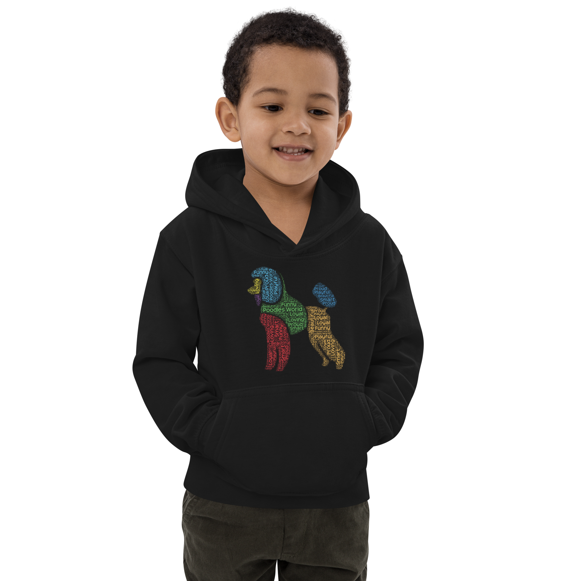 Typography Poodle Kids Hoodie - Poodles World